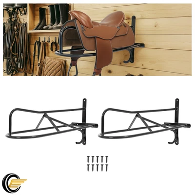 2 Pcs Saddle Rack Wall Mounted Stand For Western Saddles Horses, Screws Included - Image 1 of 4