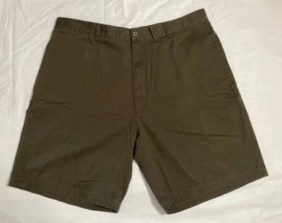 Shorts Perry Ellis America Chino Tamanho 38 Frente Plana Verde Algodão Casual Novo com etiquetas - Imagem 1 de 4
