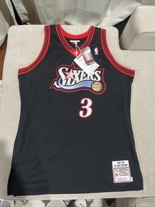100% Authentic Allen Iverson Mitchell & Ness 97 98 76ers Sixers Jersey 44 L Mens - Picture 1 of 9