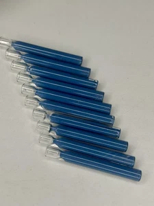 10 Stück Dicke Glas Tabakpfeifen 3" Wiederverwendbar One Hitter Rauchen Tube Blau - Bild 1 von 6
