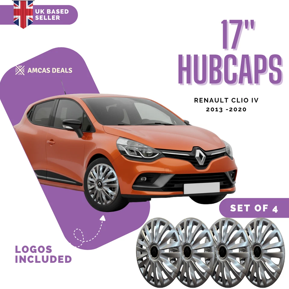 15 " WHEEL TRIMS HUB CAPS TO FIT Renault Clio IV 2013 -2020, set of 4 - Image 1 of 4