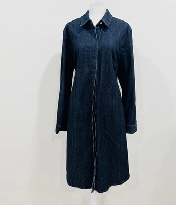 Chico's Dark-Blue Button Denim Shirtdress Cotton Women's Size 16 - Image 1 of 4