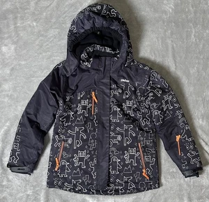 PHIBEE Jacket Boy Size 12 Youth Black Ski Waterproof 5000 mm Thumb Holes VGC - Picture 1 of 19