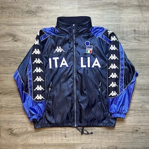 Vintage 2000 Kappa Italy Gara Jacket XL Windbreaker Italiana Giuoco Calcio  - Picture 1 of 17