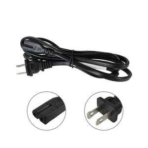 2 Prong Power Cord Polarized 5Ft Cable For Vizio Tv D/E/M Series, Sewing Machine - Picture 1 of 9