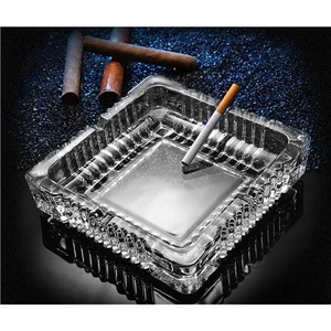 Ashtray 7 x 7 inch, Large Glass Ashtrays for Cigarettes Cigar, Decorative Squ... - Foto 1 di 6