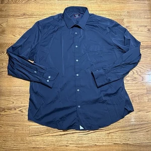 Camicia Untuckit uomo XL nera preppy vestibilità rilassata tinta unita bottoni maniche lunghe top - Foto 1 di 7
