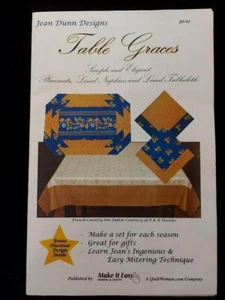 JD01 Elegant Quilted Placemats, Napkins & Table Cloth Patterns by Jean Dunn - Picture 1 of 2