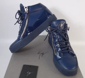 Giuseppe Zanotti Blue Glossy High Top Trainers - RU70009 May Lond. SC Uomo 40 7 - Picture 1 of 24