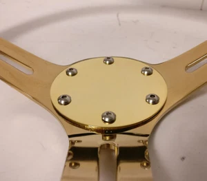 Steering Wheel Interior Horn Button Cover Delete Block Plate Gold - Picture 1 of 4