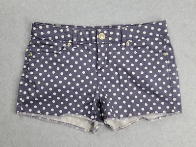 Pantalones Cortos de Denim LC Lauren Conrad Mujeres 6 Corte Azul Lunares Dobladillo Crudo Informales Foto 1 de 4