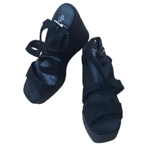 Alpargatas plataforma Charles by Charles David negras talla 9,5 - Imagen 1 de 9