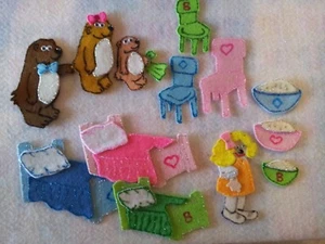 FELT BOARD STORY RHYME TEACHER RESOURCE - GOLDILOCKS AND THE 3 BEARS - Picture 1 of 1