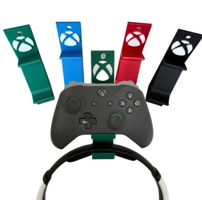 Xbox Controller Wall Mount Holder with Headset Hook – Universal Gamepad Stand - Image 1 of 4