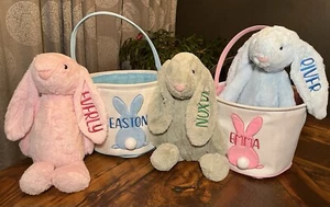 BLASSROSA personalisierte bestickte Stickerei 16 Zoll Plüschhase Kaninchen Ostern NEU - Bild 1 von 6