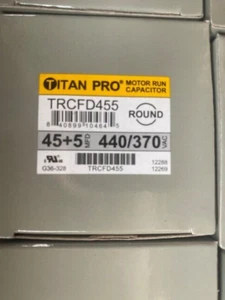 Titan Pro TRCFD455 Motor Dual Run Kondensator, rund, 440/370V AC, 45/5 MFD, 4 - Bild 1 von 1