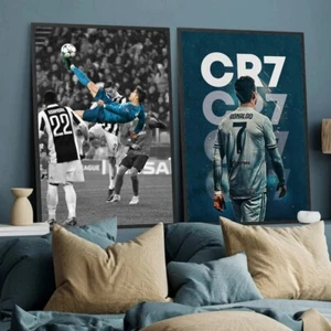 Poster calcio/calcio Cristiano Ronaldo CR7 autoadesivo arte dipinto UK - Foto 1 di 21