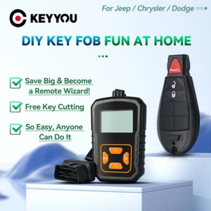 KEYYOU Programmer OBD Remote Key For Chrysler Town and Country Dodge Jeep Grand - Picture 1 of 8