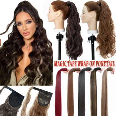 Wrap Pferdeschwanz Zopf Haarverlängerung Haarteil Clip in Extensions wie Echt DE - Bild 1 von 4