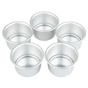 5 Stück Runde Backform Muffinform Aluminium Mini Kuchenform mit Abnehmbare Böden - Picture 1 of 12