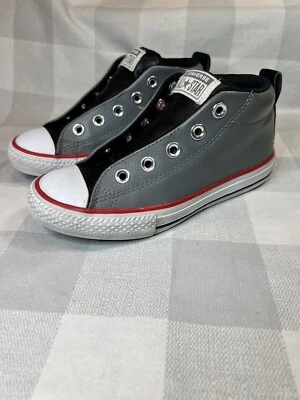 Zapatos de caña alta CONVERSE All Star Chuck Taylor JUVENTUD talla 1 cuero. Negro/gris Foto 1 de 4