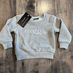 NWT Little Bipsy 3-6M Unisex Crewneck Reckless Love Sweatshirt - Picture 1 of 5