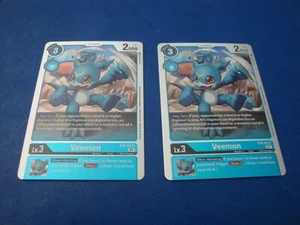 Digimon Veemon ST8-04 SR x 2 Foil NM/M Starter Deck 08 - Picture 1 of 2