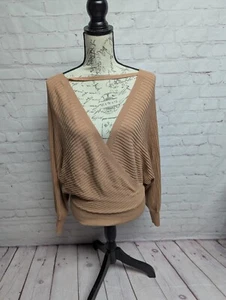 Sexy Suéter Para Mujer Espalda Abierta Manga Dolman Acanalado Envolvente Med Nuevo Sin Etiquetas 1048 - Imagen 1 de 7