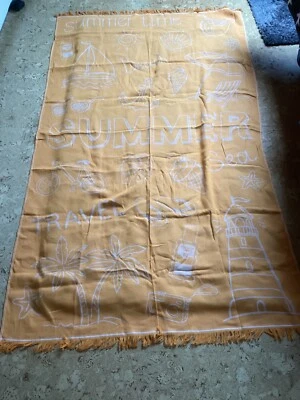 Strandtuch 100 X 168 cm Von Dyckhoff Mit Werbung Orange/Weiß - Bild 1 von 3
