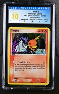 Pokemon Torchic Reverse Foil 66/100 EX Crystal Guardians CGC 10 Perfect Pop 1 - Picture 1 of 2