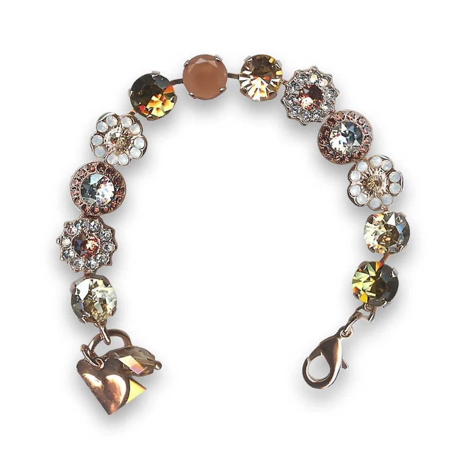 Pulsera Por Mariana Mujer Elegante Topacio y Cristales Swarovski Dorados Foto 1 de 4