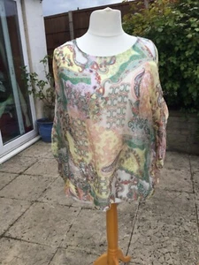 One Size seidiges Sommertop knallige Farben - Bild 1 von 3