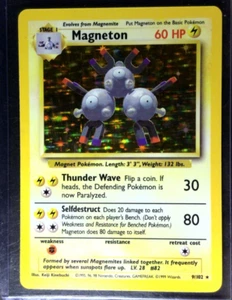 Pokemon TCG 1999: Set Base - Magneton Unlimited Holo Raro - 9/102 - LP-NM - Foto 1 di 15