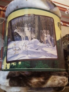Wolf Wolves American Heritage Woodland Plush Raschel Throw blanket - Picture 1 of 2