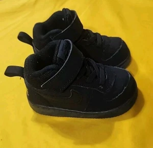 Nike Court Borough Mid Triple Black 4c  Toddler 870027-001 - Picture 1 of 11