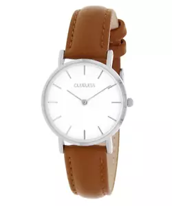 Reloj de cuarzo plateado Clueless para dama 32 mm con correa de cuero marrón - bcl10102-206 - Imagen 1 de 2