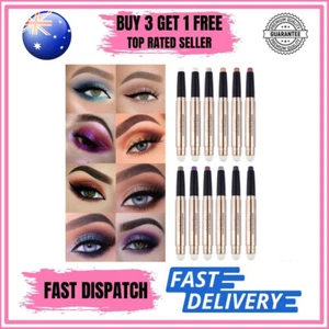 NEW Double-head Cream Eye Shadow Pen Eyeshadow Pencil Shimmer Stick 10 Colors AU - Picture 1 of 25