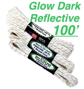 Paracord 7 Strang leuchten dunkel reflektierend 100 Fuß Seil Überleben taktische Schnur - Bild 1 von 4