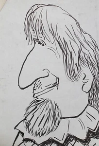 Abstract surrealist ink drawing caricature portrait - Picture 1 of 9