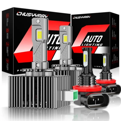 Faros LED delanteros haz alto/bajo + luz antiniebla 4x bombilla para Lincoln MKS 2009-2016 Foto 1 de 4