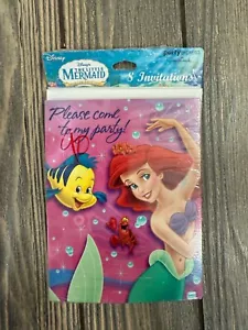 Vintage Disney Princess The Little Mermaid Party Invitations 8 Pack With Envelop - Picture 1 of 2
