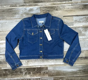 Women's M NWT Calvin Klein denim jean jacket cropped - Picture 1 of 7
