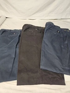 3x Vintage Dockers Pants Mens 38x32 Blue Pleated Twill Classic Fit Chinos 90s - Picture 1 of 3
