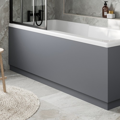 1700mm Front Bath Panel Modern Bathroom 18mm MDF Grey Gloss Plinth Easy Cut