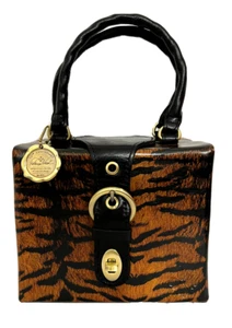 Patricia Nash Avadi Leder Box Tasche - Tiger Print - Neu mit Etikett - Bild 1 von 7