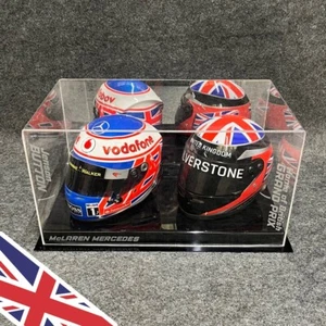 Doppel F1 Formel 1 Maßstab 1/2 Helm Acryl Vitrine (UK Hersteller) - Bild 1 von 1