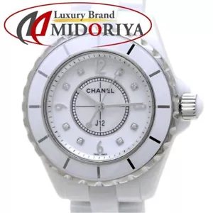 CHANEL J12 8P Diamond White Shell H2422 white Ceramic Quartz 33mm Women's watch - Picture 1 of 9