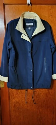 Chaqueta para mujer cremallera completa botones a presión COLORBLOCK grande azul amarillo frío grande  Foto 1 de 4