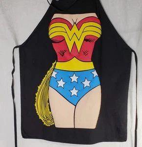 DC Comic Wonder Woman Blk Apron Pictorial Find Ur Inner Character 100% Cotton - Picture 1 of 5