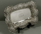 Stieff Sterling Silver Tray     c1930 HAND DECORATED